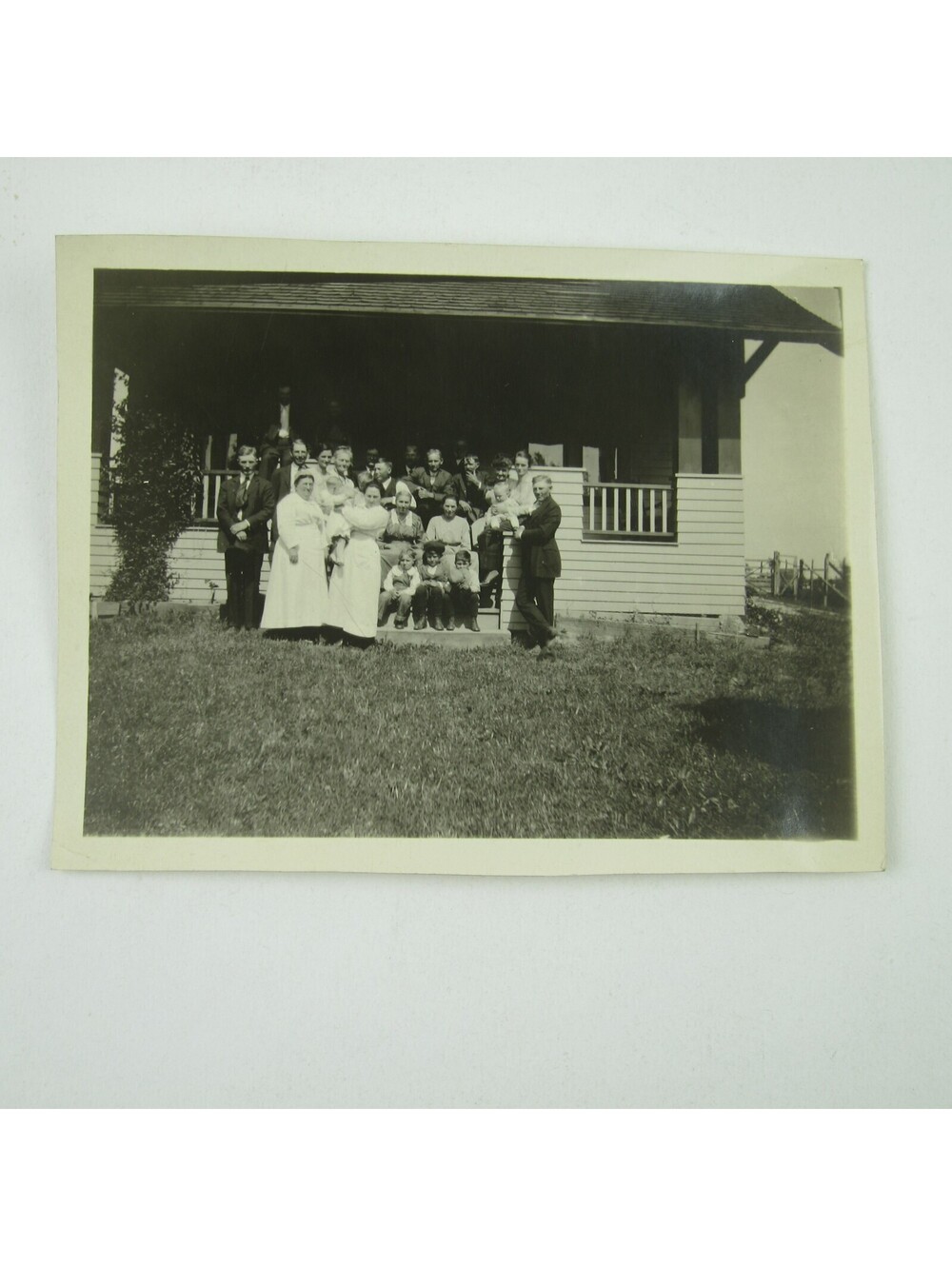 Photograph Family House Porch Henry & Rosa Raman Charles Mary Homan Ohio Antique